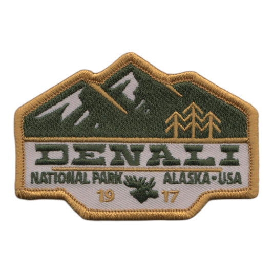 Alaska Patch – Denali National Park – Iron On Souvenir Travel Patch – CA Embellishment or Applique 3.25″