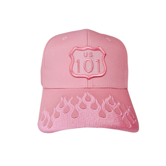 US 101 Pink Patch 2" on Pink Flame Fire Cap Or Hat - H1044