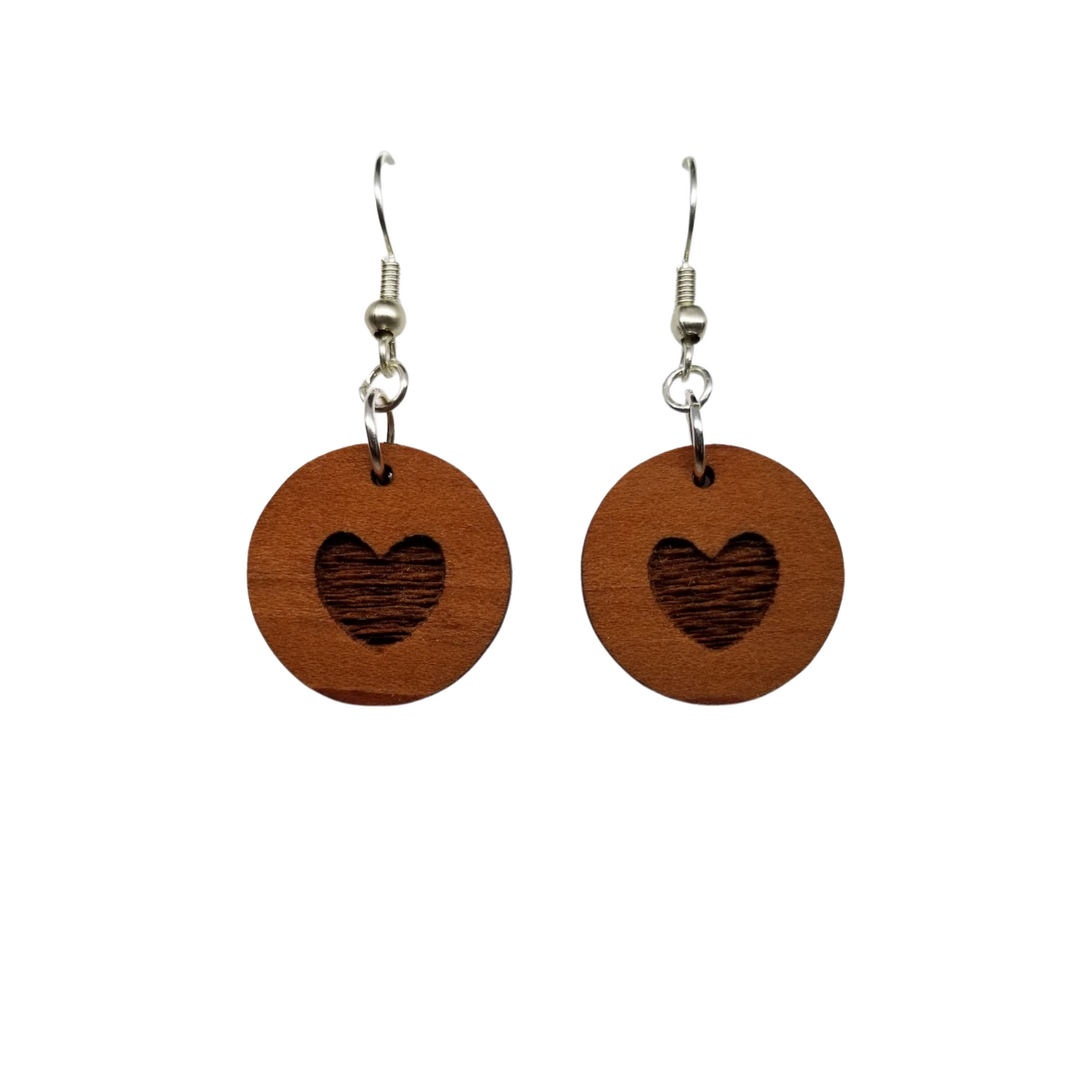 Redwood Earrings - Heart Wood Earrings - California Redwood Dangle Earrings - CA Souvenir Keepsake