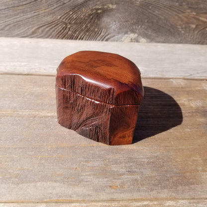 Wood Ring Box Redwood Rustic Handmade California #540 Storage Live Edge Mini Birthday Gift Christmas Gift Mother's Day Gift