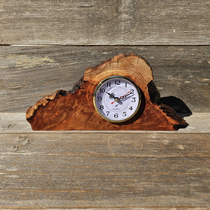 Redwood Burl Clock Table Shelf Mantle Desk Office Gifts for Men #654 Sitting Wood Christmas Gift Handmade