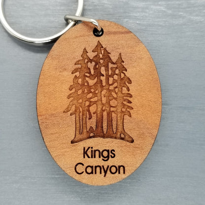 Wholesale Kings Canyon National Park Redwood Trees Grove Wood Keychain California Souvenir Travel Gift - Wood Gift Keyring