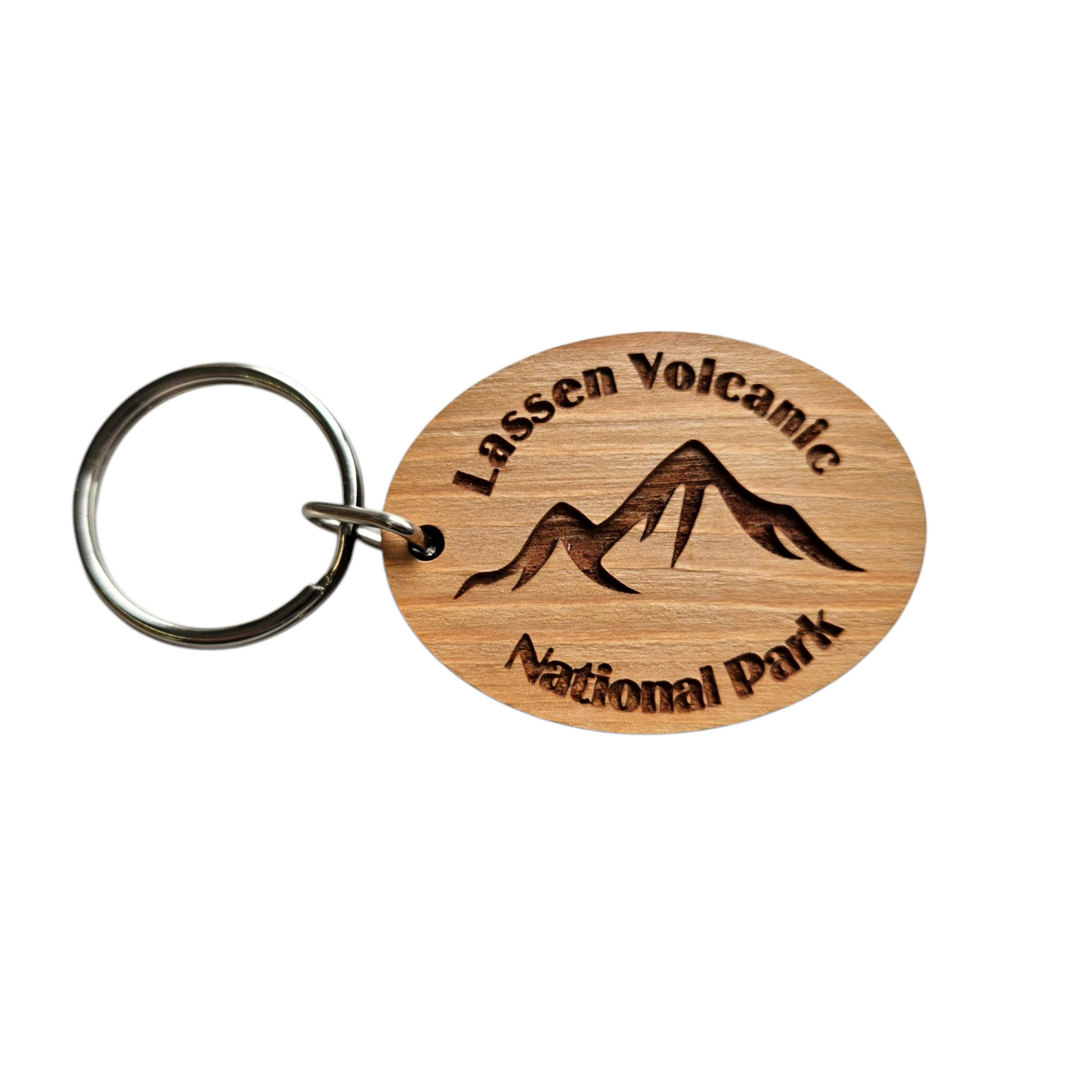 Lassen Volcanic National Park Keychain Mt Lassen Mountains Wood Keyring California Souvenir - KC8085