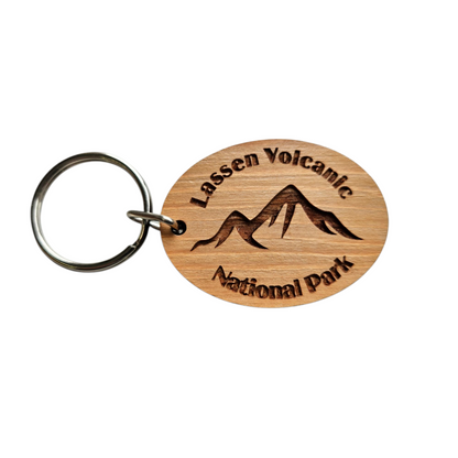 Lassen Volcanic National Park Keychain Mt Lassen Mountains Wood Keyring California Souvenir - KC8085