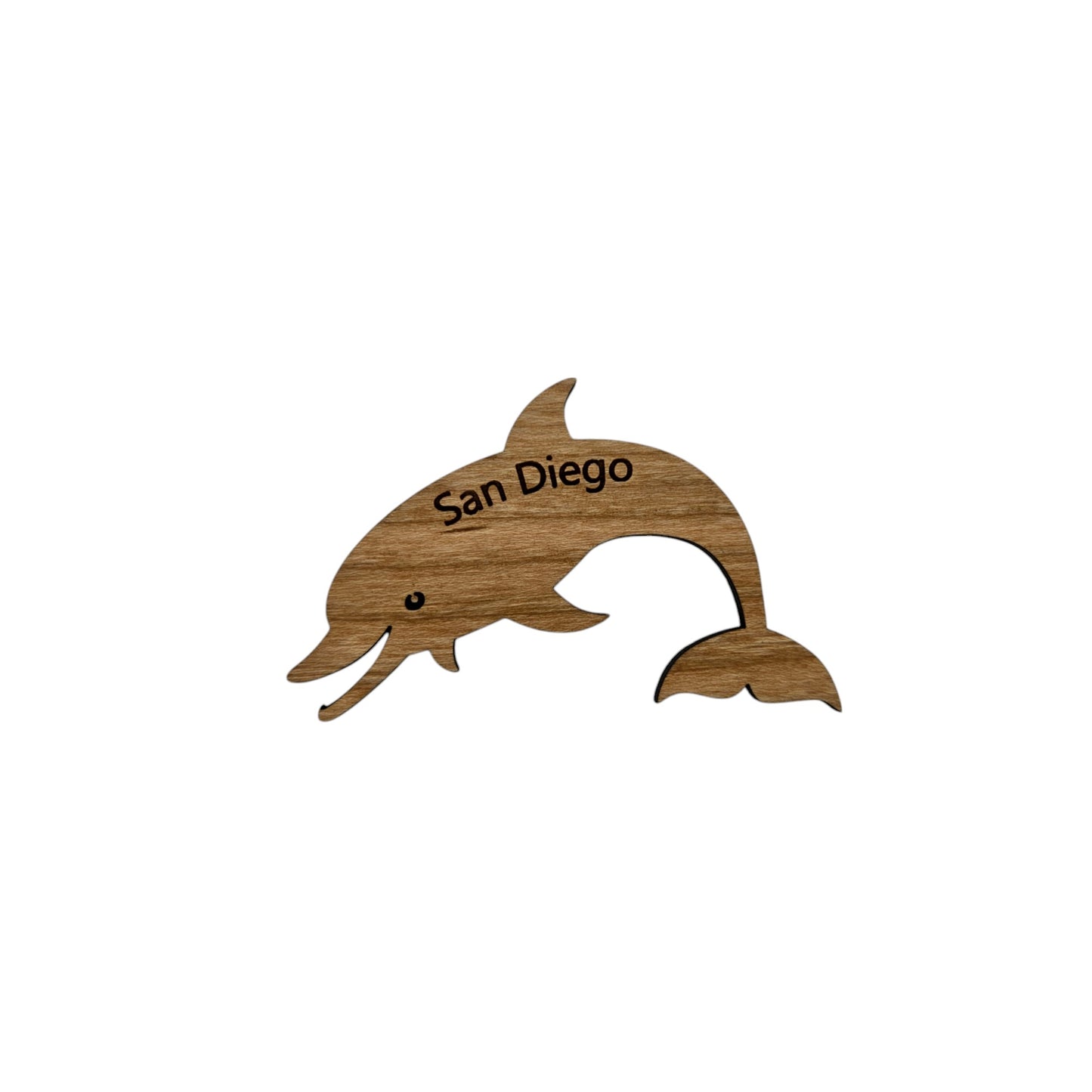 San Diego CA Cutout Dolphin Wood Magnet Souvenir - M15744