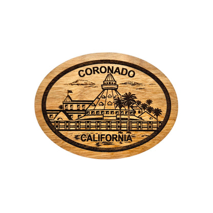 Coronado CA Resort Hotel Wood Magnet Souvenir -M15750