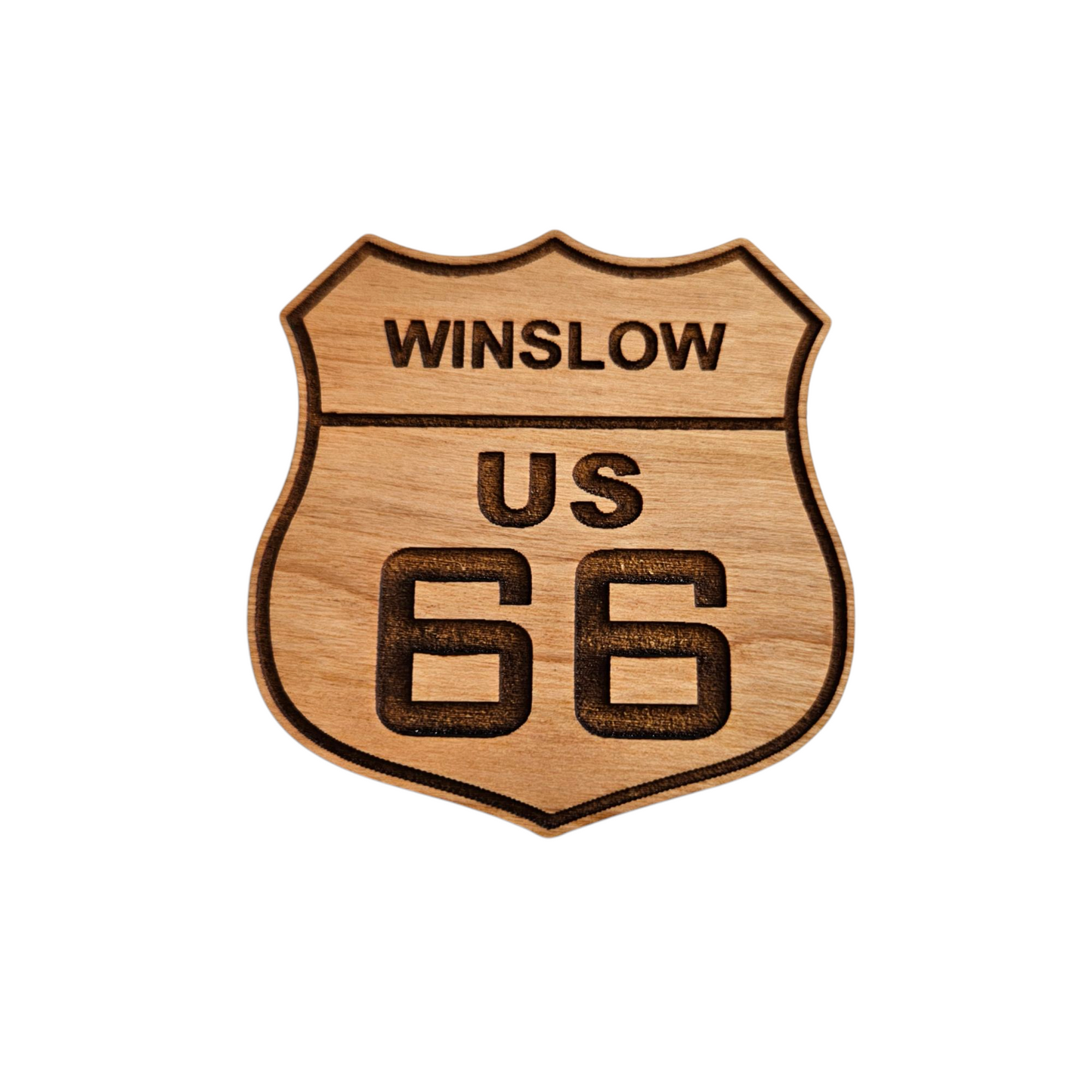 Winslow Arizona Route 66 Road Sign Wood Magnet Souvenir - M4052