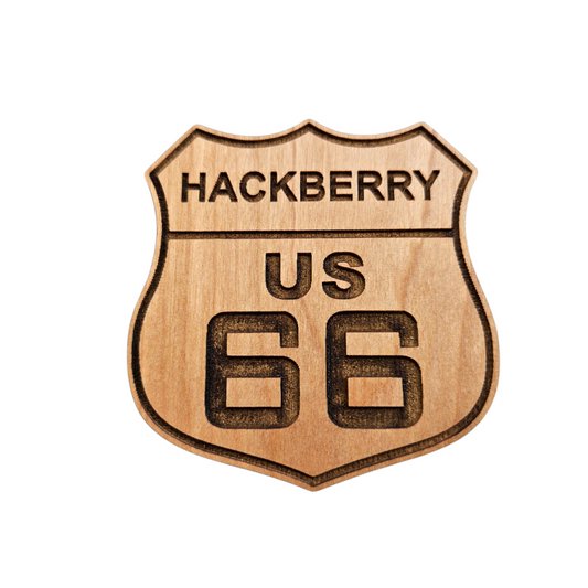 Hackberry Arizona Route 66 Road Sign Wood Magnet Souvenir - M4057