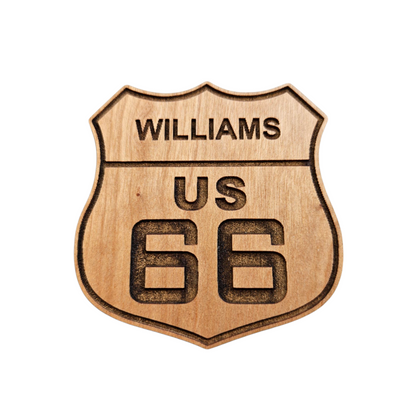 Williams Arizona Route 66 Road Sign Wood Magnet Souvenir - M4058