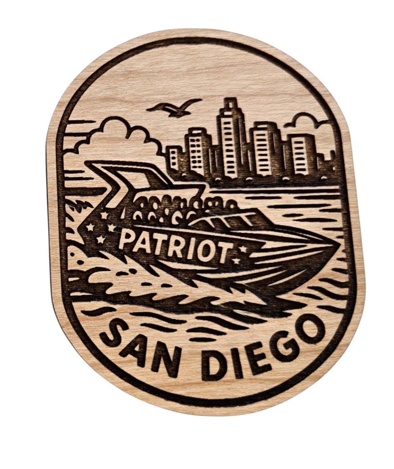 Patriot Jet Boat San Diego Wood Magnet Souvenir M4059