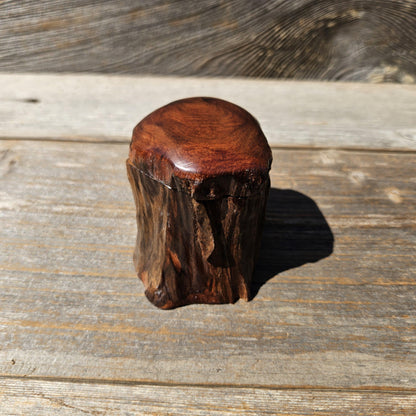 Wood Ring Box Redwood Rustic Handmade California #662 Storage Live Edge Gift