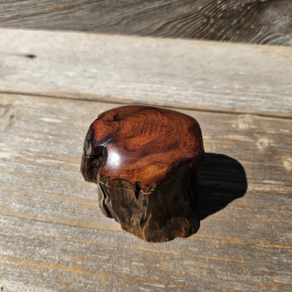 Wood Ring Box Redwood Rustic Handmade California #662 Storage Live Edge Gift