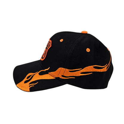 Route 66 Orange Flame Fire Hat or Cap Souvenir - H6876