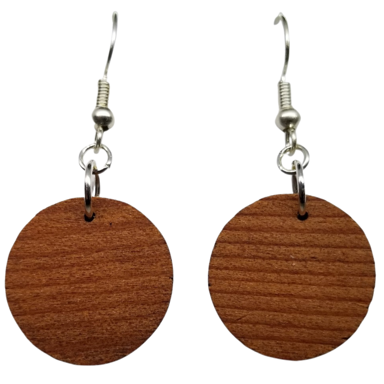 Redwood Earrings - Circle Wood Earrings - California Redwood Dangle Earrings - CA Souvenir Keepsake