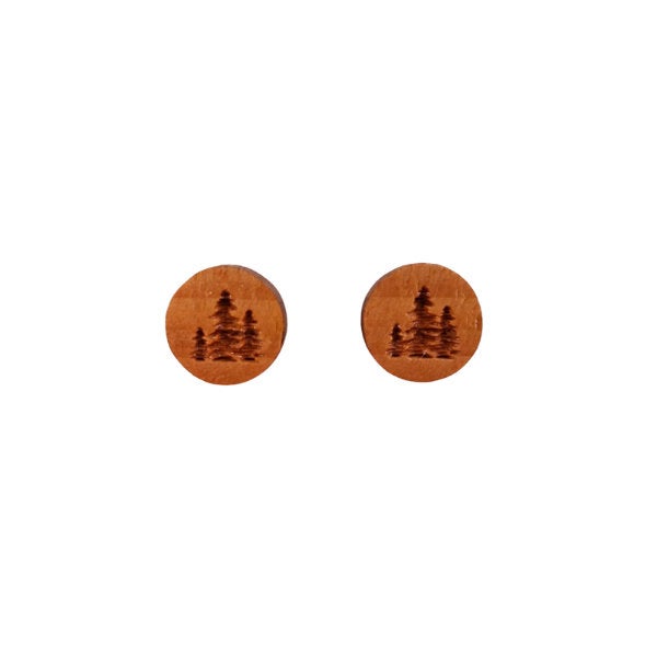 Wholesale Tree Earrings - Wood Earrings - Stud Earrings - Souvenir Keepsake - Post Earrings - Trees Forest