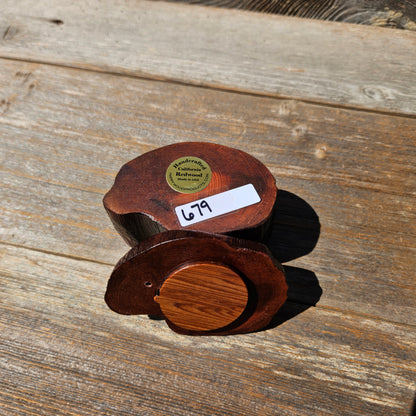 Wood Ring Box Redwood Rustic Handmade California #679 Storage Live Edge Gift