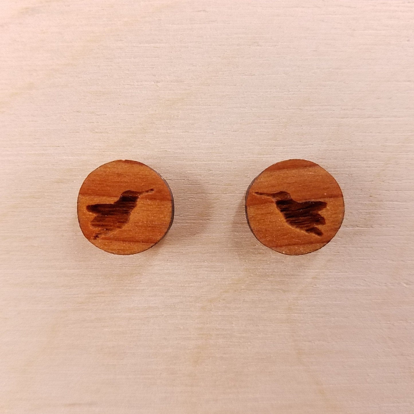 Wholesale Hummingbird Earrings - Wood Earrings - Post Stud Earrings