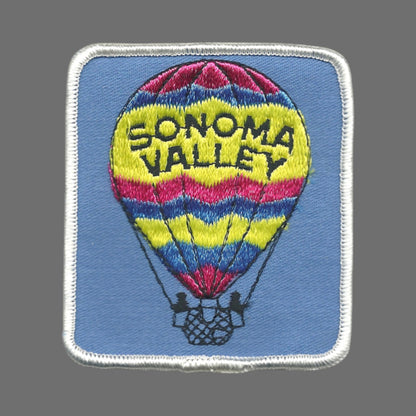 Vintage SONOMA VALLEY Hot Air Balloon Souvenir Patch SEW ON -  SONOMA-15
