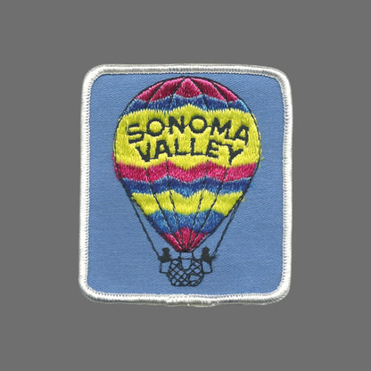 Vintage SONOMA VALLEY Hot Air Balloon Souvenir Patch SEW ON -  SONOMA-15