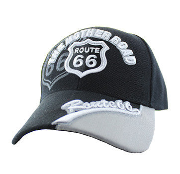 ROUTE 66 MOTHER ROAD Cap or Hat Black Route 66 Souvenir - H1046