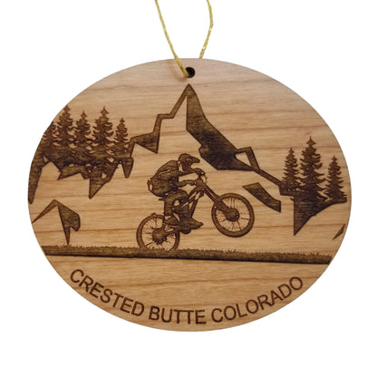 Wholesale Crested Butte CO Ornament - Mountain Biking Bicycling Bike Handmade Wood Souvenir