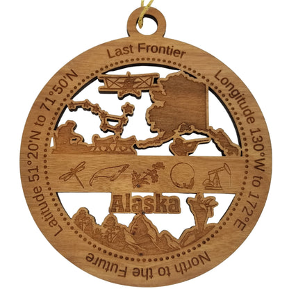 Wholesale Alaska Wood Ornament - AK Souvenir - Handmade In The USA