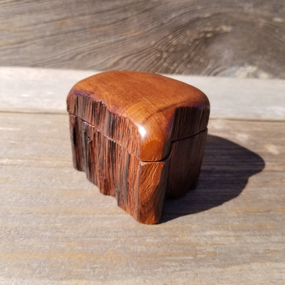 Wood Ring Box Redwood Rustic Handmade California #541 Storage Live Edge Mini Birthday Gift Christmas Gift Mother's Day Gift