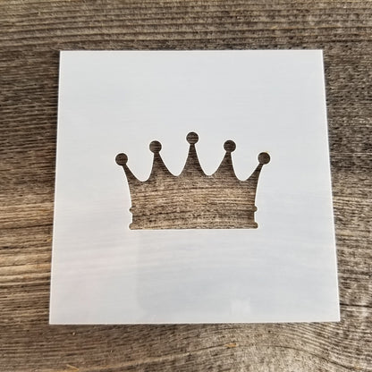 Crown Stencil Reusable Food Safe Sign Painting Decorating Cookie Stencil Straight Sides 5 Points Crown Diadem Tiara