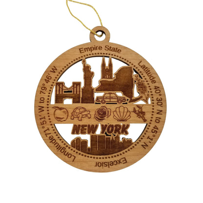 Wholesale New York Wood Ornament - NY Souvenir - Handmade In The USA