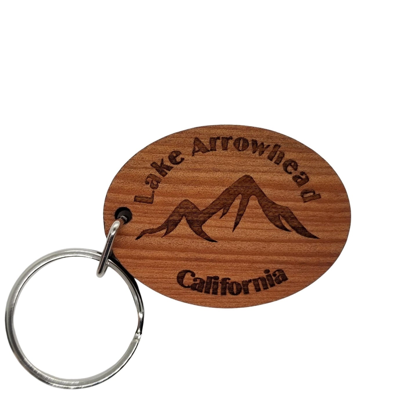 Wholesale Lake Arrowhead Keychain CA Mountains Wood Keyring California Souvenir Resort San Bernardino Mountains National Forest Reservoir