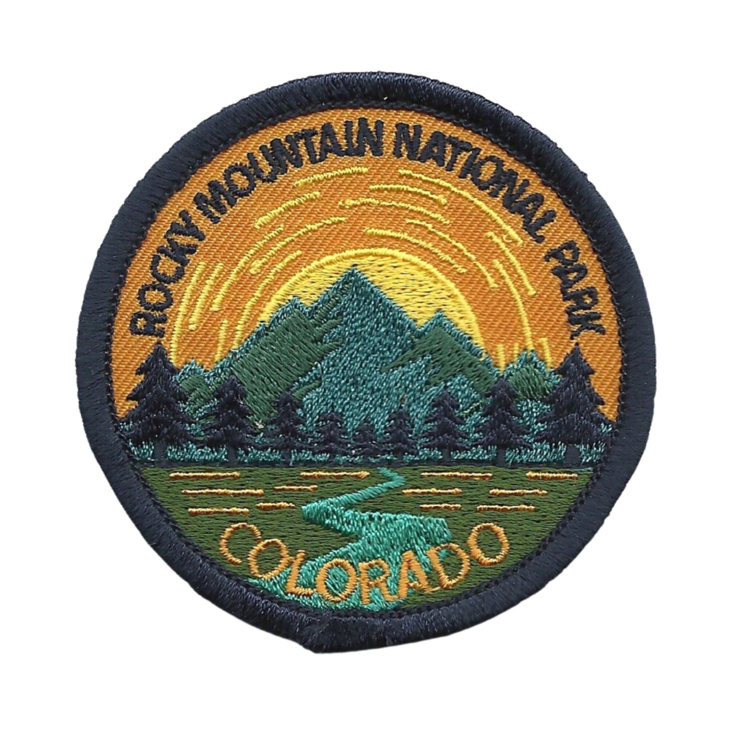 Rocky Mountains Patch – Colorado Travel Patch CO Souvenir Embellishment or Applique 2.5" Iron On Mountains Trees National Park