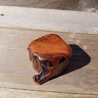 Wood Ring Box Redwood Rustic Handmade California #543 Storage Live Edge Mini Birthday Gift Christmas Gift Mother's Day Gift