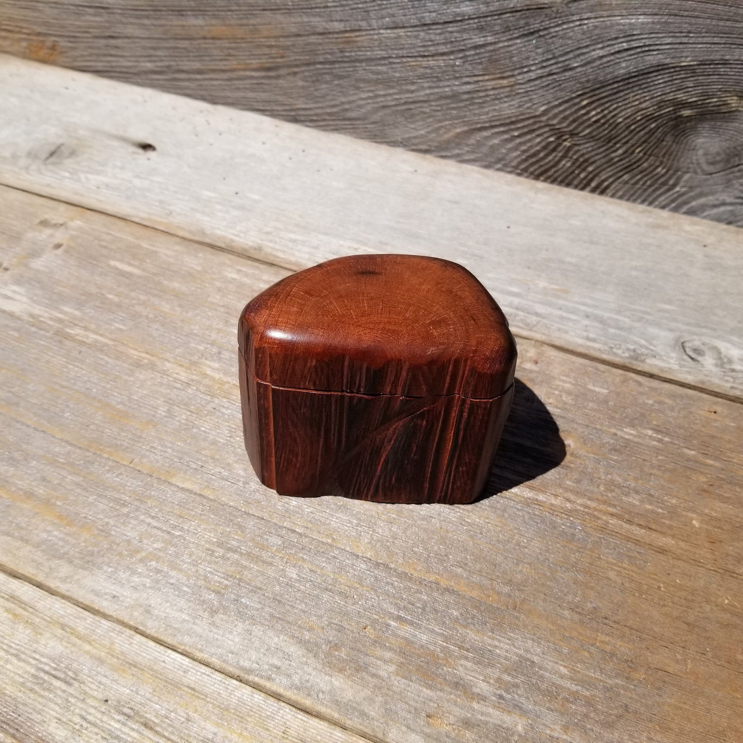 Wood Ring Box Redwood Rustic Handmade California #623 Storage Live Edge Mini Birthday Gift Christmas Gift Mother's Day Gift