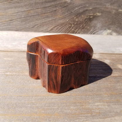 Wood Ring Box Redwood Rustic Handmade California #541 Storage Live Edge Mini Birthday Gift Christmas Gift Mother's Day Gift