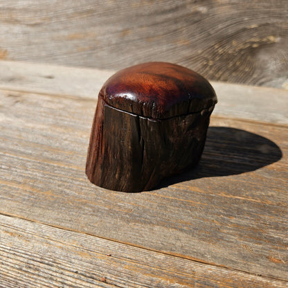 Wood Ring Box Redwood Rustic Handmade California #665 Storage Live Edge Mini Birthday Gift Christmas Gift Mother's Day Gift