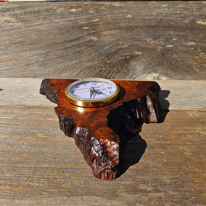 Redwood Burl Clock Table Shelf Mantle Desk Office Gifts for Men #646 Sitting Wood Christmas Gift Handmade