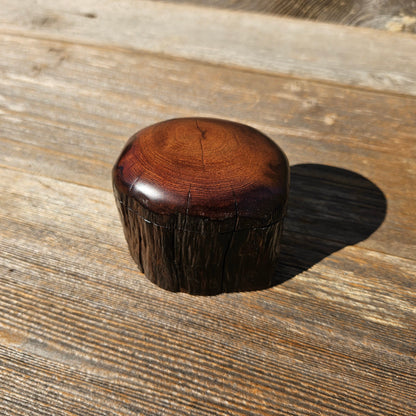 Wood Ring Box Redwood Rustic Handmade California Storage Live Edge Mini #664 Birthday Gift Christmas Gift Mother's Day Gift