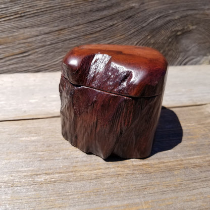 Wood Ring Box Redwood Rustic Handmade California #639 Storage Live Edge Mini Birthday Gift Christmas Gift Mother's Day Gift