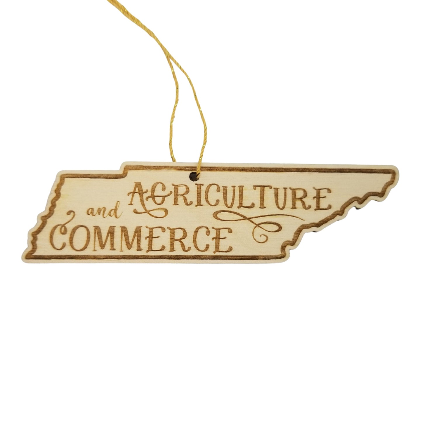 Wholesale Tennessee Wood Ornament -  TN State Shape with State Motto Souvenir