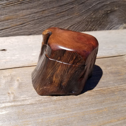 Wood Ring Box Redwood Rustic Handmade California #640 Storage Live Edge Mini Birthday Gift Christmas Gift Mother's Day Gift