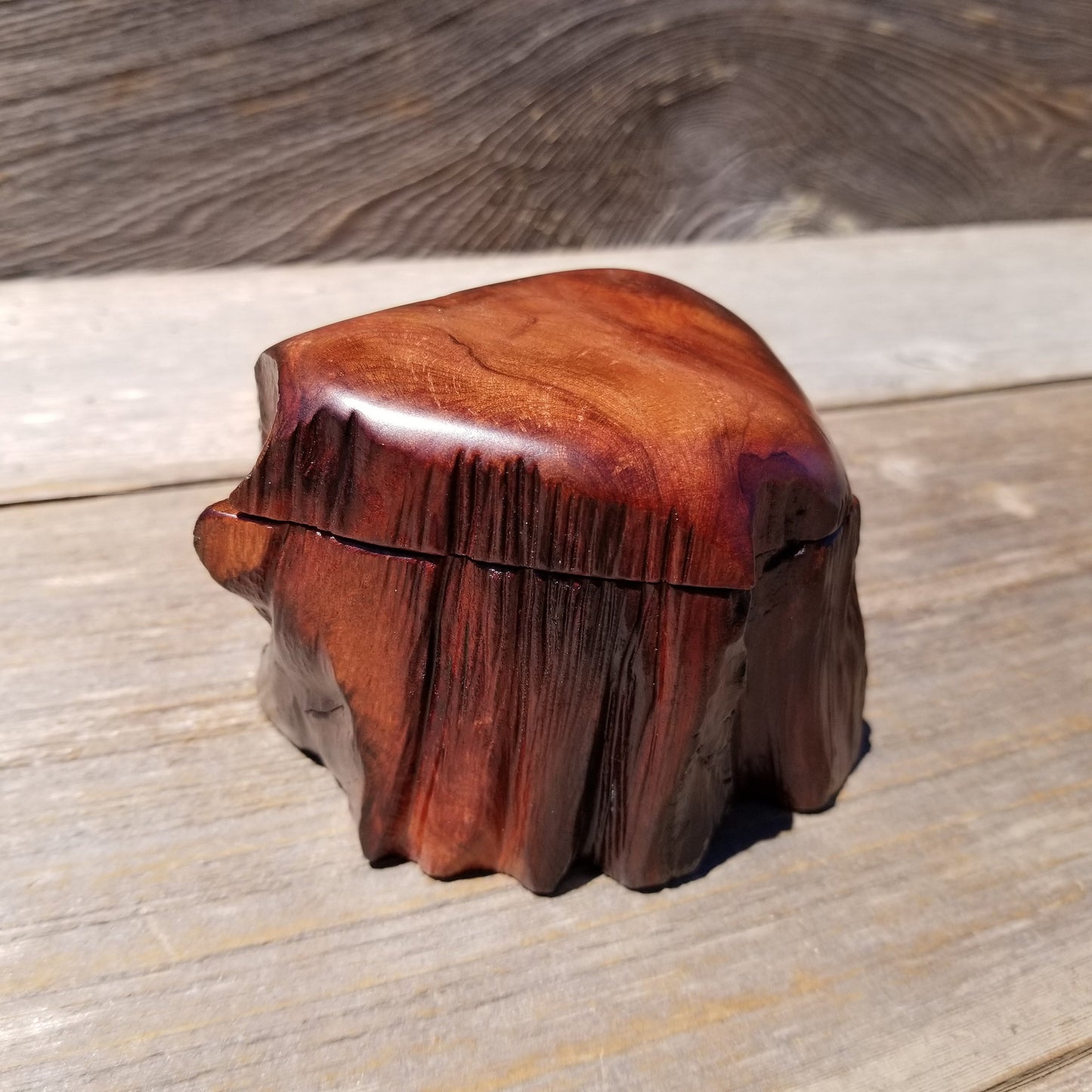 Wood Ring Box Redwood Rustic Handmade California #633 Storage Live Edge Mini Birthday Gift Christmas Gift Mother's Day Gift