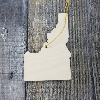 Idaho Wood Ornament -  ID State Shape with State Motto - Handmade Wood Ornament Made in USA Christmas Decor