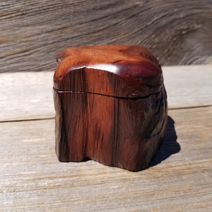 Wood Ring Box Redwood Rustic Handmade California #639 Storage Live Edge Mini Birthday Gift Christmas Gift Mother's Day Gift