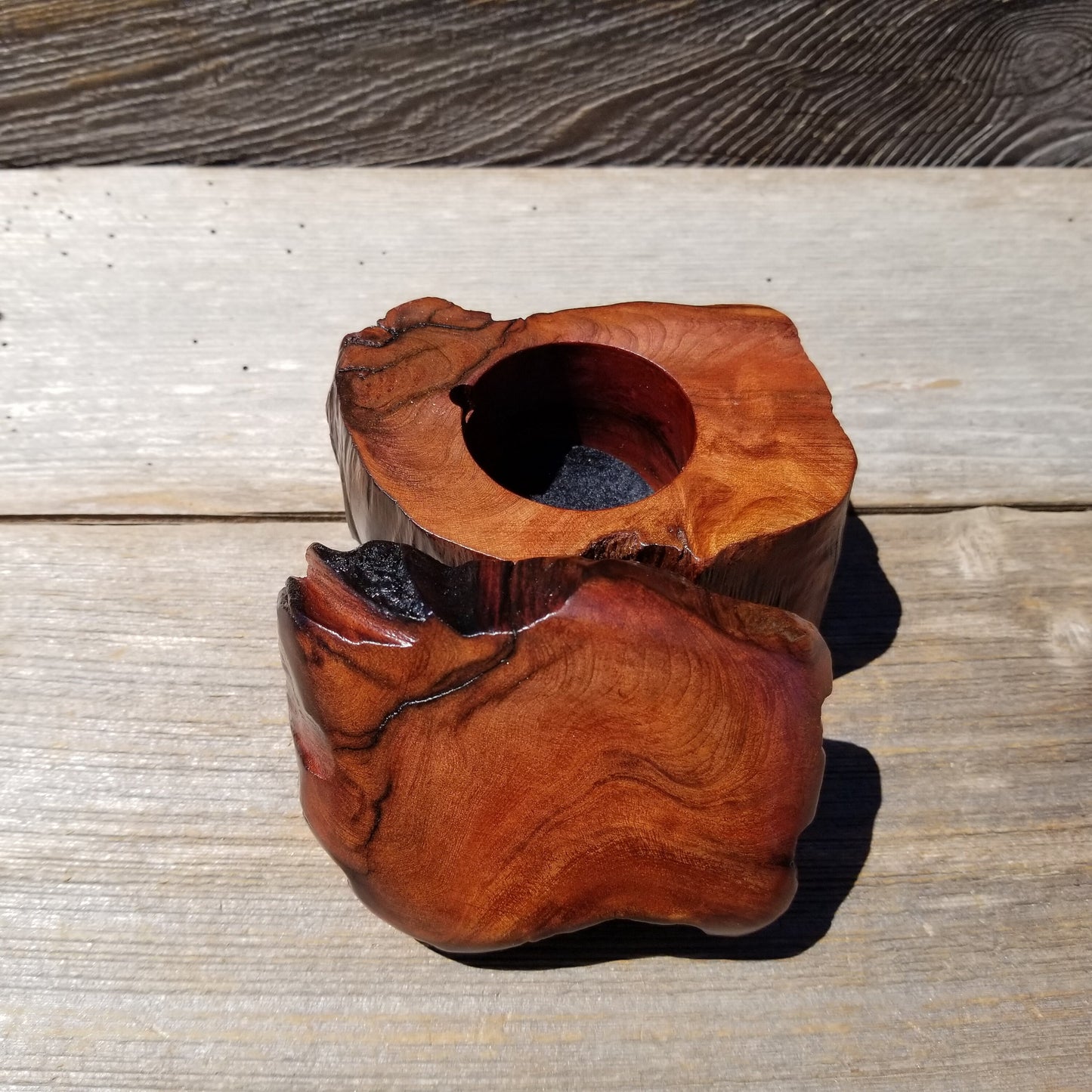 Wood Ring Box Redwood Rustic Handmade California #638 Storage Live Edge Mini Birthday Gift Christmas Gift Mother's Day Gift