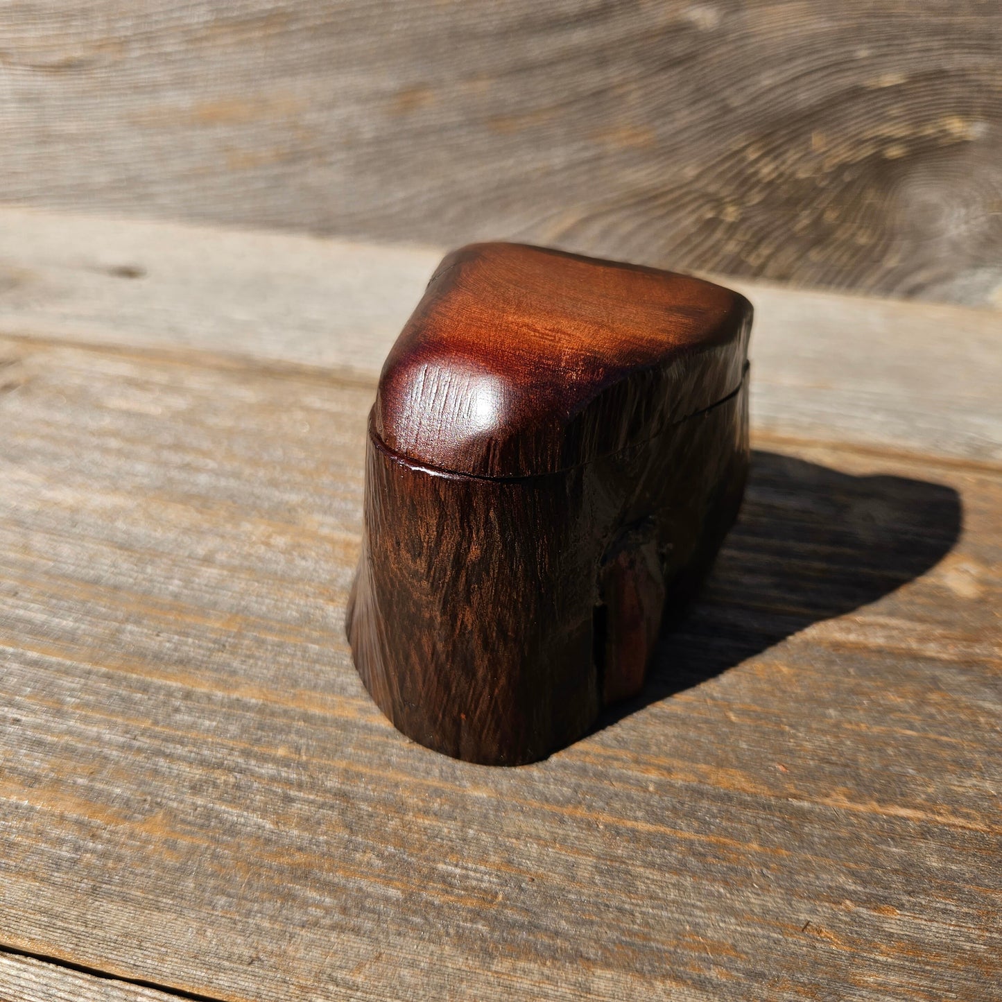 Wood Ring Box Redwood Rustic Handmade California #667 Storage Live Edge Mini Birthday Gift Christmas Gift Mother's Day Gift