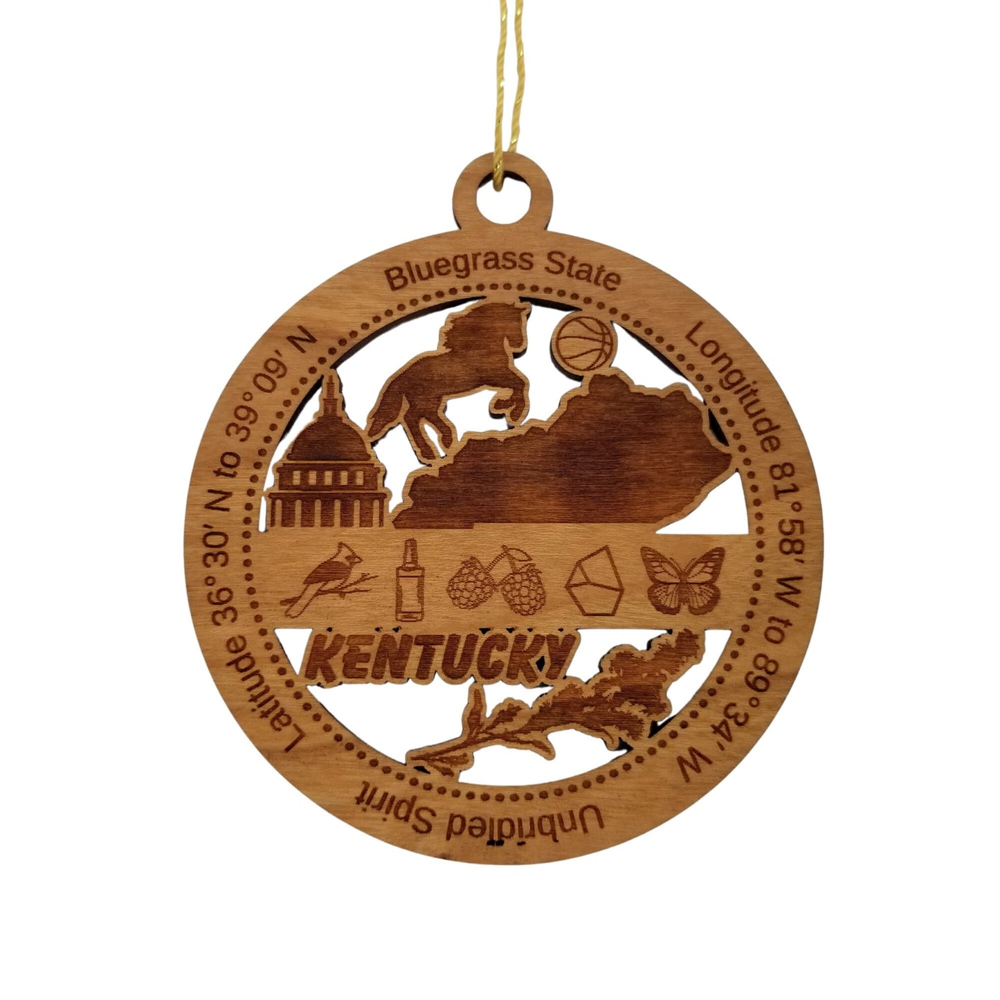 Wholesale Kentucky Wood Ornament -  KY Souvenir - Handmade