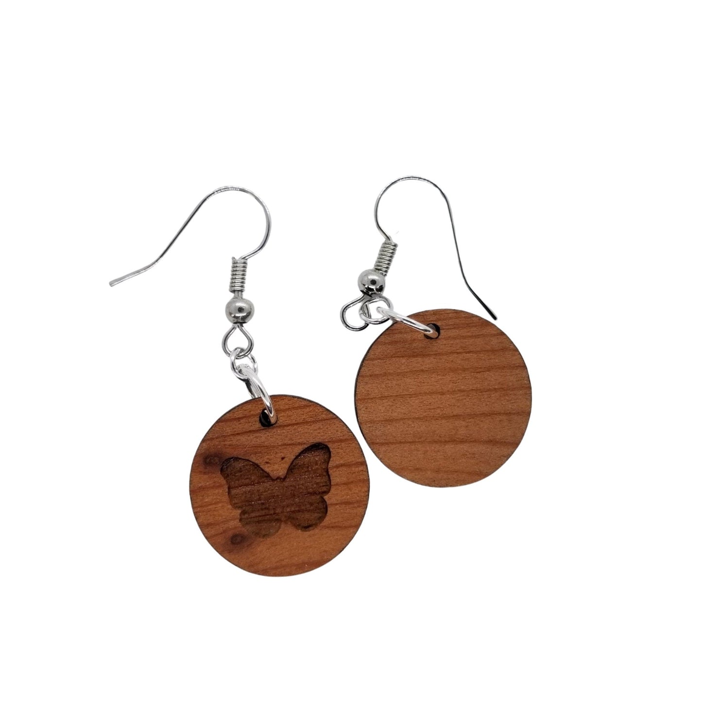 Wholesale Redwood Earrings - Butterfly Wood Earrings - Dangle Earrings - CA Souvenir Keepsake