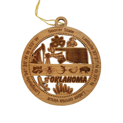 Wholesale Oklahoma Wood Ornament - OK Souvenir - Handmade In The USA