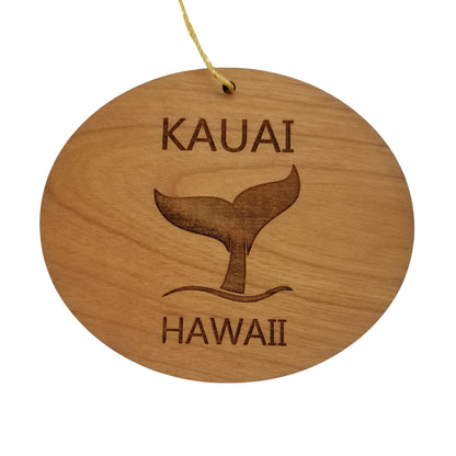 Kauai Hawaii Ornament - Handmade Wood Ornament - HI Whale Tail Whale Watching - Christmas Ornament 3 Inch