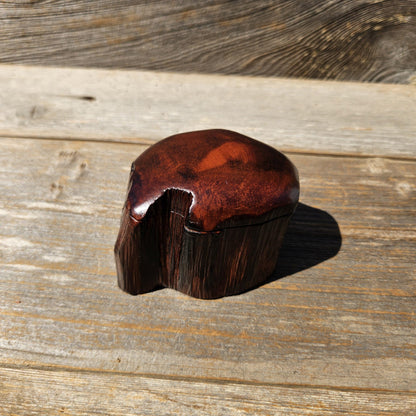 Wood Ring Box Redwood Rustic Handmade California #680 Storage Live Edge Gift